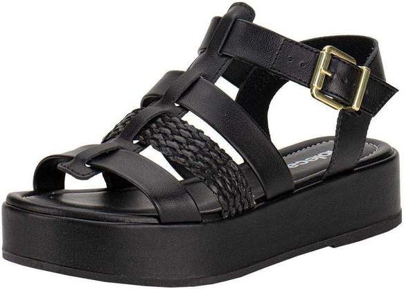 Sandália Feminina Flat Moleca 5553102 Preto