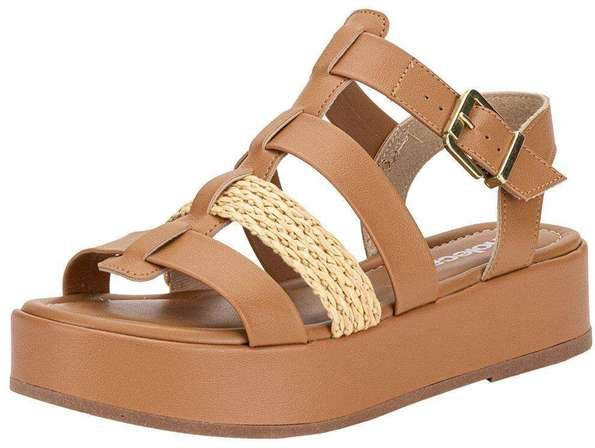 Sandália Feminina Flat Moleca 5553102 Camel