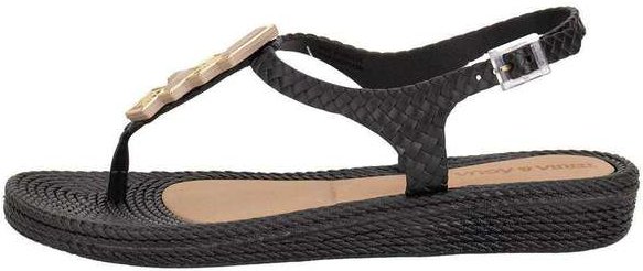 Sandália Feminina Flat Terra & Água 211405 Preto