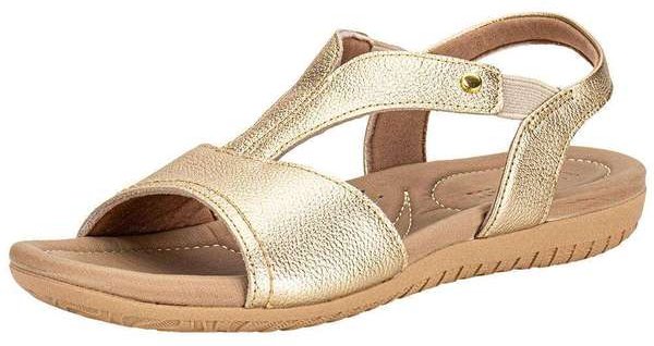 Sandália Feminina Flat Usaflex R18083 Ouro