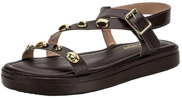 Sandália Feminina Flat Via Scarpa 173718982 Café