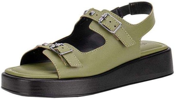 Sandália Feminina Flat Via Scarpa 174418588 - Verde/Preto