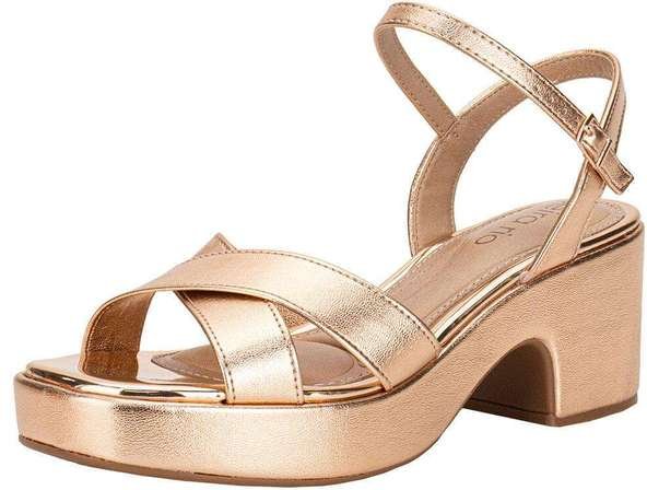 Sandália Feminina Meia Pata Beira Rio 8517106 - Ouro/Rosado