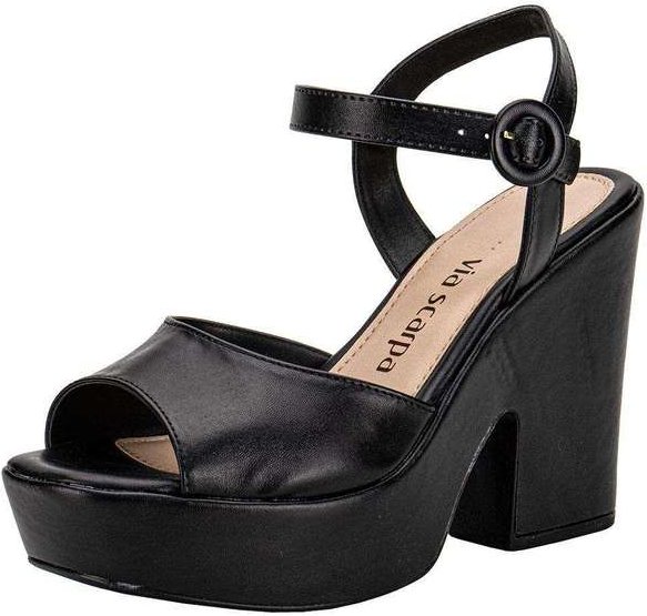 Sandália Feminina Meia Pata Via Scarpa 131012867 Preto