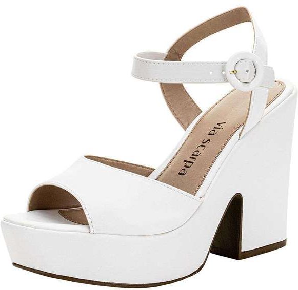 Sandália Feminina Meia Pata Via Scarpa 131012867 Branco