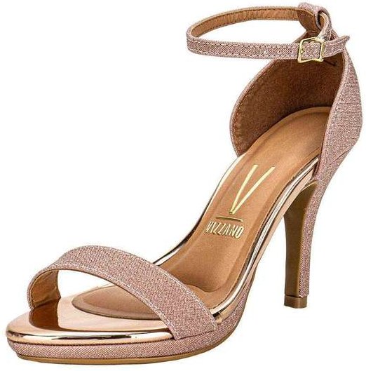 Sandália Feminina Salto Alto Vizzano - 6210655 - Ouro/Rosado