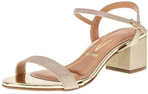 Imagem principal Sandália Feminina Salto Baixo Vizzano - 6291900 - Dourado