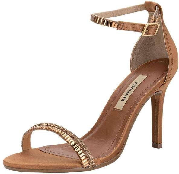 Sandália Feminina Salto Fino Via Marte 282001 Camel