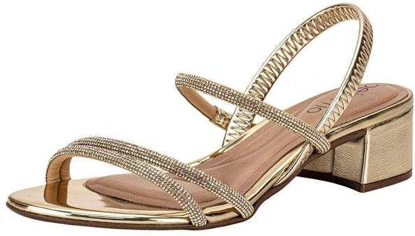 Sandália Feminina Salto Grosso Beira Rio 8345647 Ouro