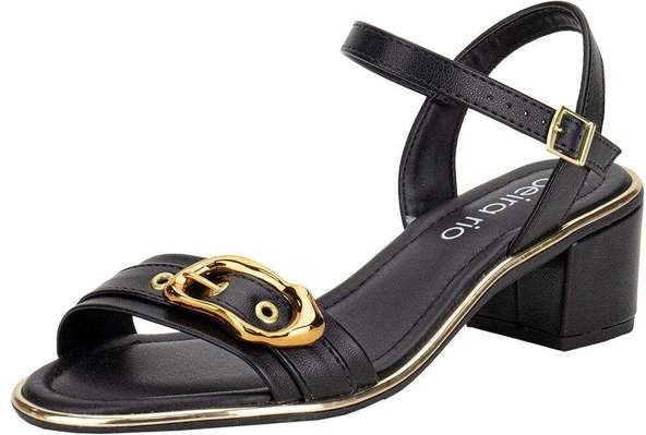 Sandália Feminina Salto Grosso Beira Rio 8379258 Preto