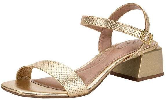 Sandália Feminina Salto Grosso Beira Rio 8423303 - Ouro