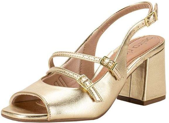 Sandália Feminina Salto Grosso Beira Rio 8436335 - Ouro
