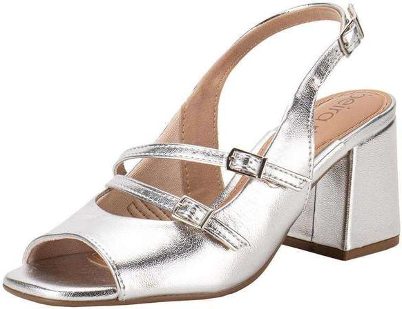 Sandália Feminina Salto Grosso Beira Rio 8436335 - Prata