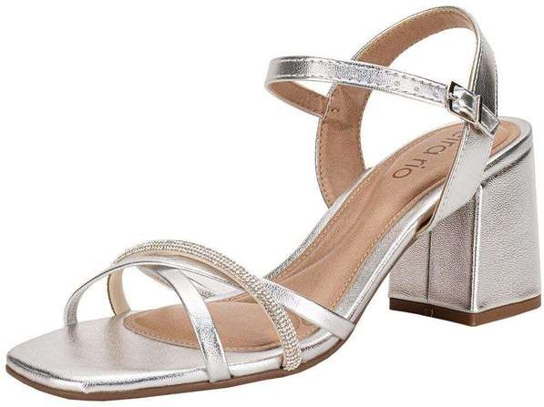 Sandália Feminina Salto Grosso Beira Rio 8436347 Prata