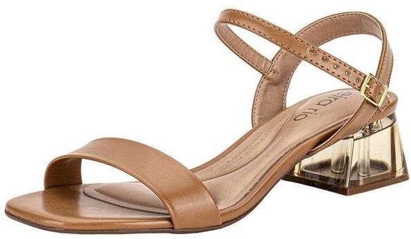 Sandália Feminina Salto Grosso Beira Rio 8468213 Camel