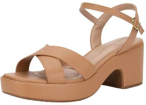 Sandália Feminina Salto Grosso Beira Rio 8517106 Camel