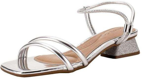 Sandália Feminina Salto Grosso Beira Rio 8540103 - Prata