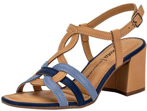 Sandália Feminina Salto Grosso Dakota Db111 Caramelo