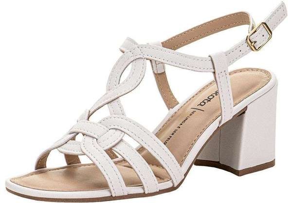 Sandália Feminina Salto Grosso Dakota Db111 Branco/Off