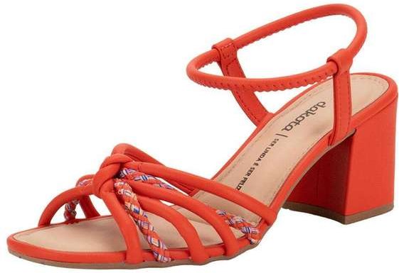 Sandália Feminina Salto Grosso Dakota Y7461 - Vermelho