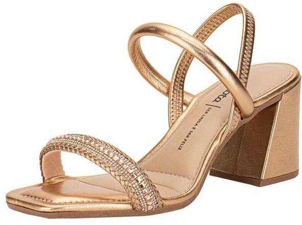 Sandália Feminina Salto Grosso Dakota Y8911 - Bronze