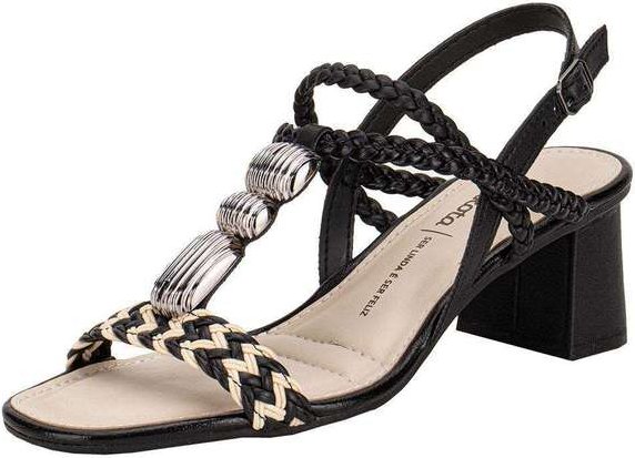 Sandália Feminina Salto Grosso Dakota Y9301 - Preto/Branco