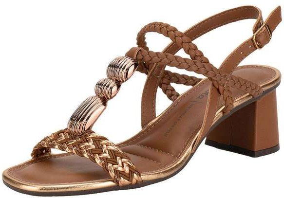 Sandália Feminina Salto Grosso Dakota Y9301 - Caramelo