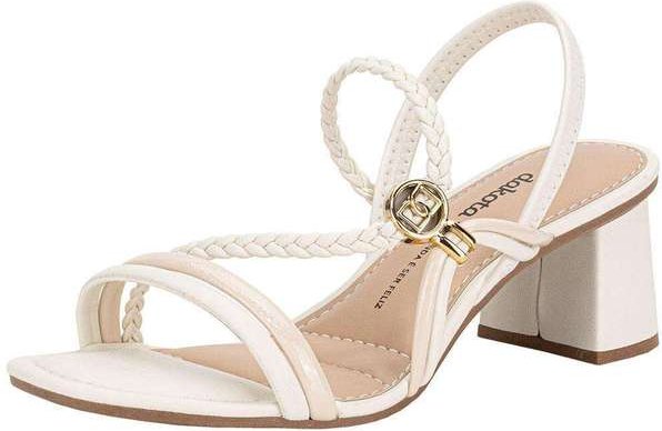 Sandália Feminina Salto Grosso Dakota Y9371 Branco/Off