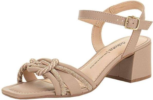 Sandália Feminina Salto Grosso Dakota Y9583 Bege