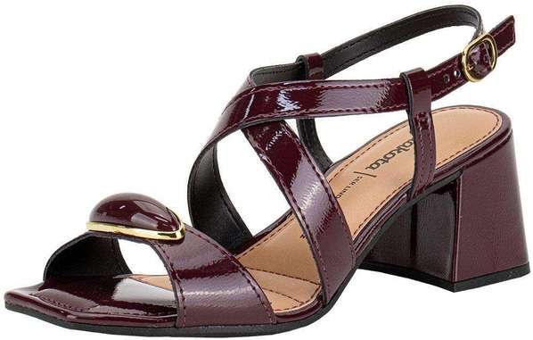 Sandália Feminina Salto Grosso Dakota Y9753 Vinho