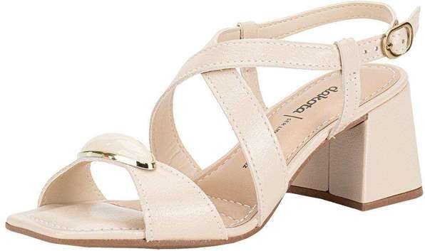 Sandália Feminina Salto Grosso Dakota Y9753 Marfim