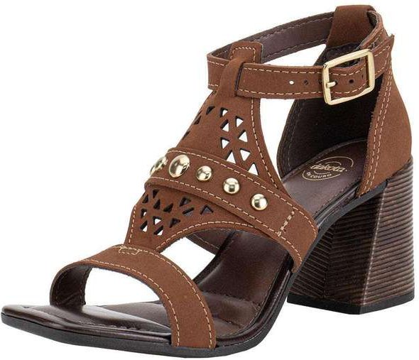 Sandália Feminina Salto Grosso Dakota Y9994 Café
