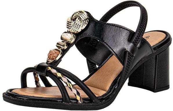Sandália Feminina Salto Grosso Mississipi J0592 Preto
