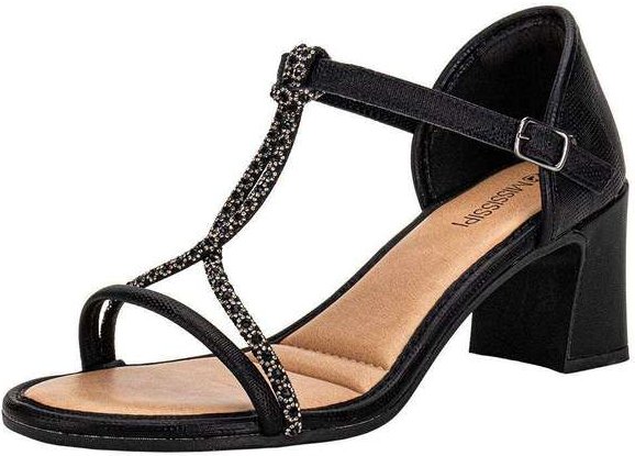 Sandália Feminina Salto Grosso Mississipi Mf753 - Preto
