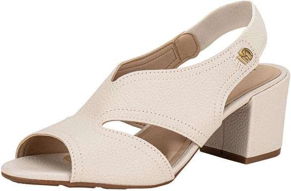 Sandália Feminina Salto Grosso Modare 7109481 Branco/Off