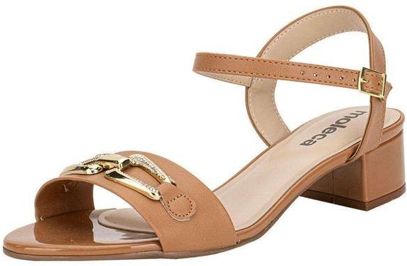 Sandália Feminina Salto Grosso Moleca 5259880 - Camel