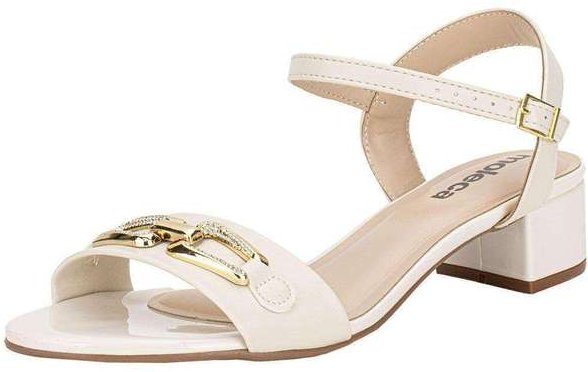Sandália Feminina Salto Grosso Moleca 5259880 - Marfim