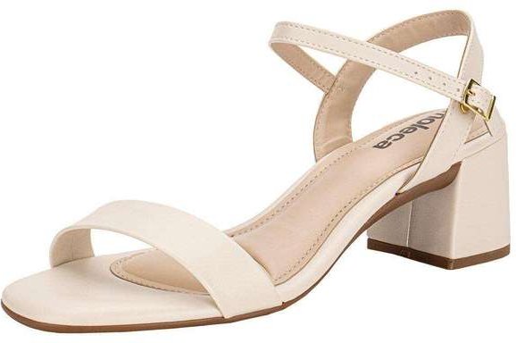 Sandália Feminina Salto Grosso Moleca 5496101 - Marfim