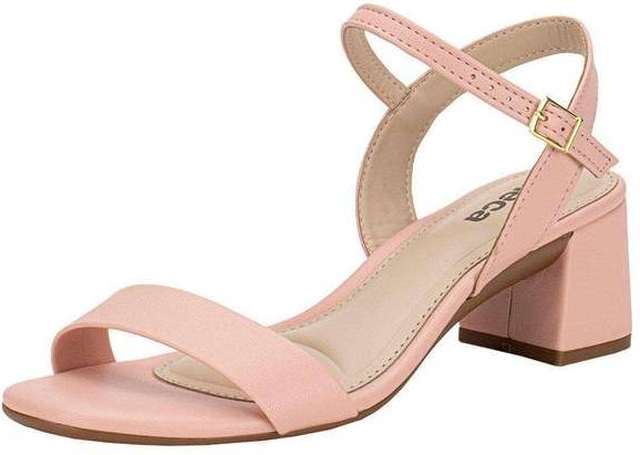 Sandália Feminina Salto Grosso Moleca 5496101 - Rosa