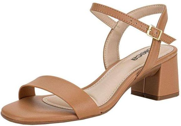 Sandália Feminina Salto Grosso Moleca 5496101 - Camel