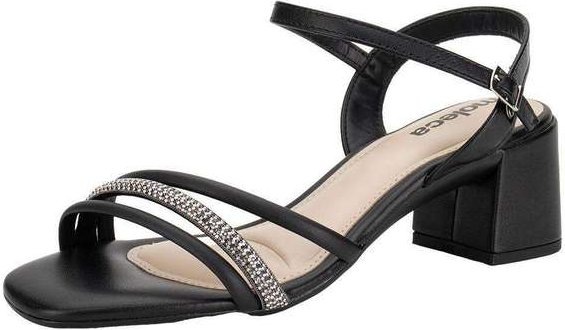 Sandália Feminina Salto Grosso Moleca 5496113 - Preto