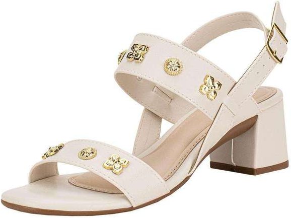 Sandália Feminina Salto Grosso Moleca 5496119 - Marfim
