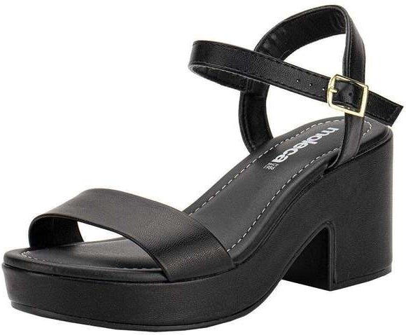 Sandália Feminina Salto Grosso Moleca 5549102 - Preto