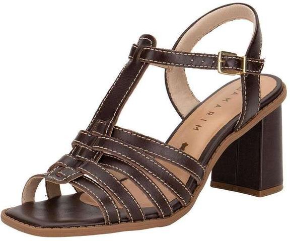 Sandália Feminina Salto Grosso Ramarim 2550205 - Café