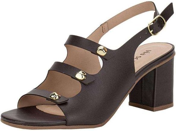 Sandália Feminina Salto Grosso Via Scarpa 176519119 - Café