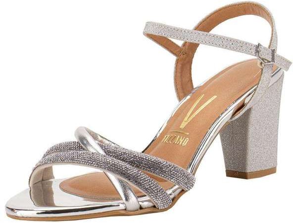 Sandália Feminina Salto Grosso Vizzano 62621026 - Prata