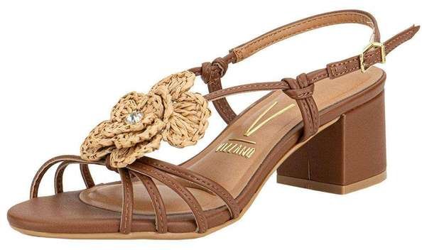 Sandália Feminina Salto Grosso Vizzano 62911193 Camel