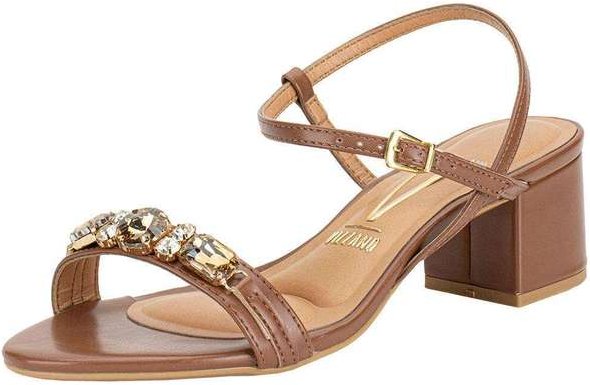 Sandália Feminina Salto Grosso Vizzano 62911716 Chocolate