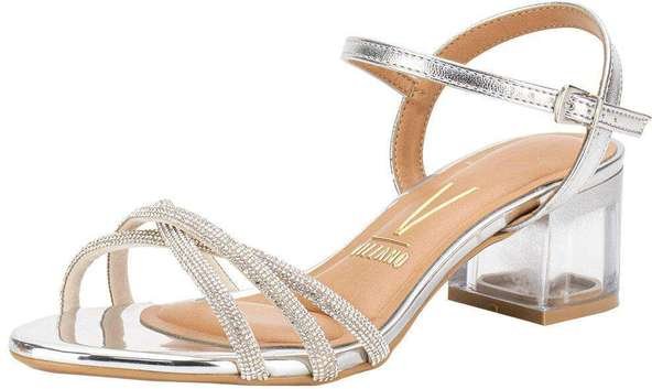 Sandália Feminina Salto Grosso Vizzano 6442112 Prata