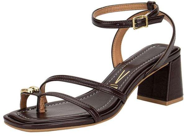 Sandália Feminina Salto Grosso Vizzano 6530105 - Café